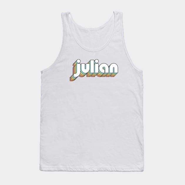 Julian - Retro Rainbow Typography Faded Style Tank Top by Paxnotods